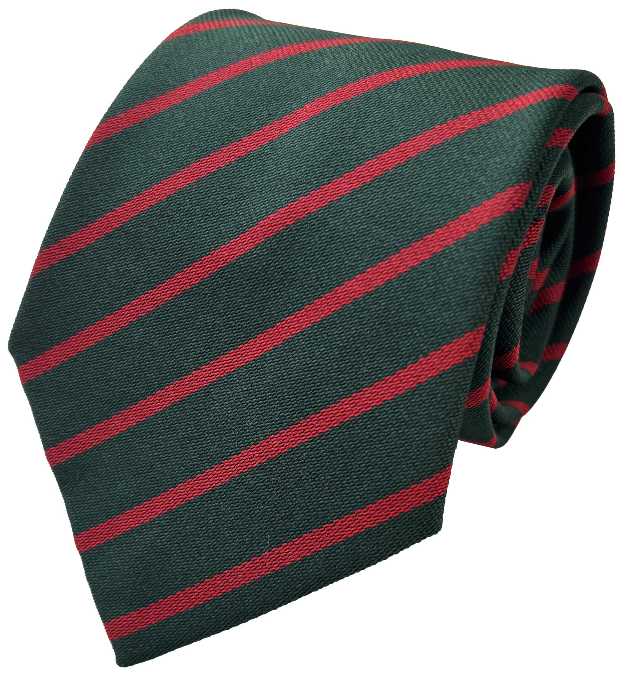 Great British Tie Club School Ties (21 Single Stripe Variations) (Bottle & Red)
