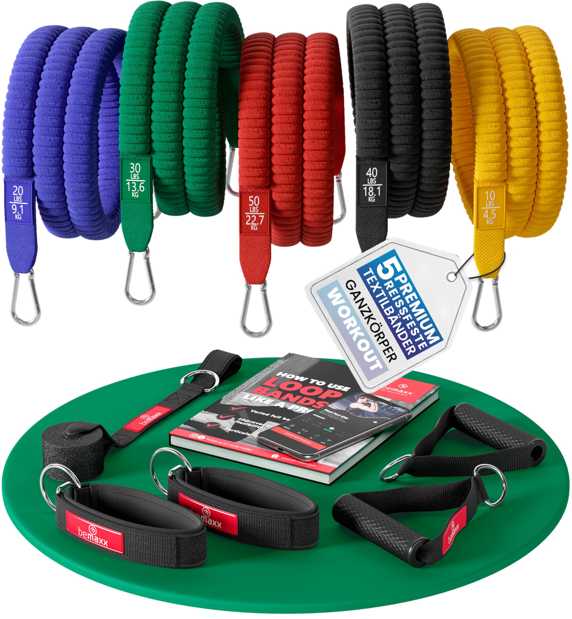 Resistance Bands Set mit Trainings-eBook