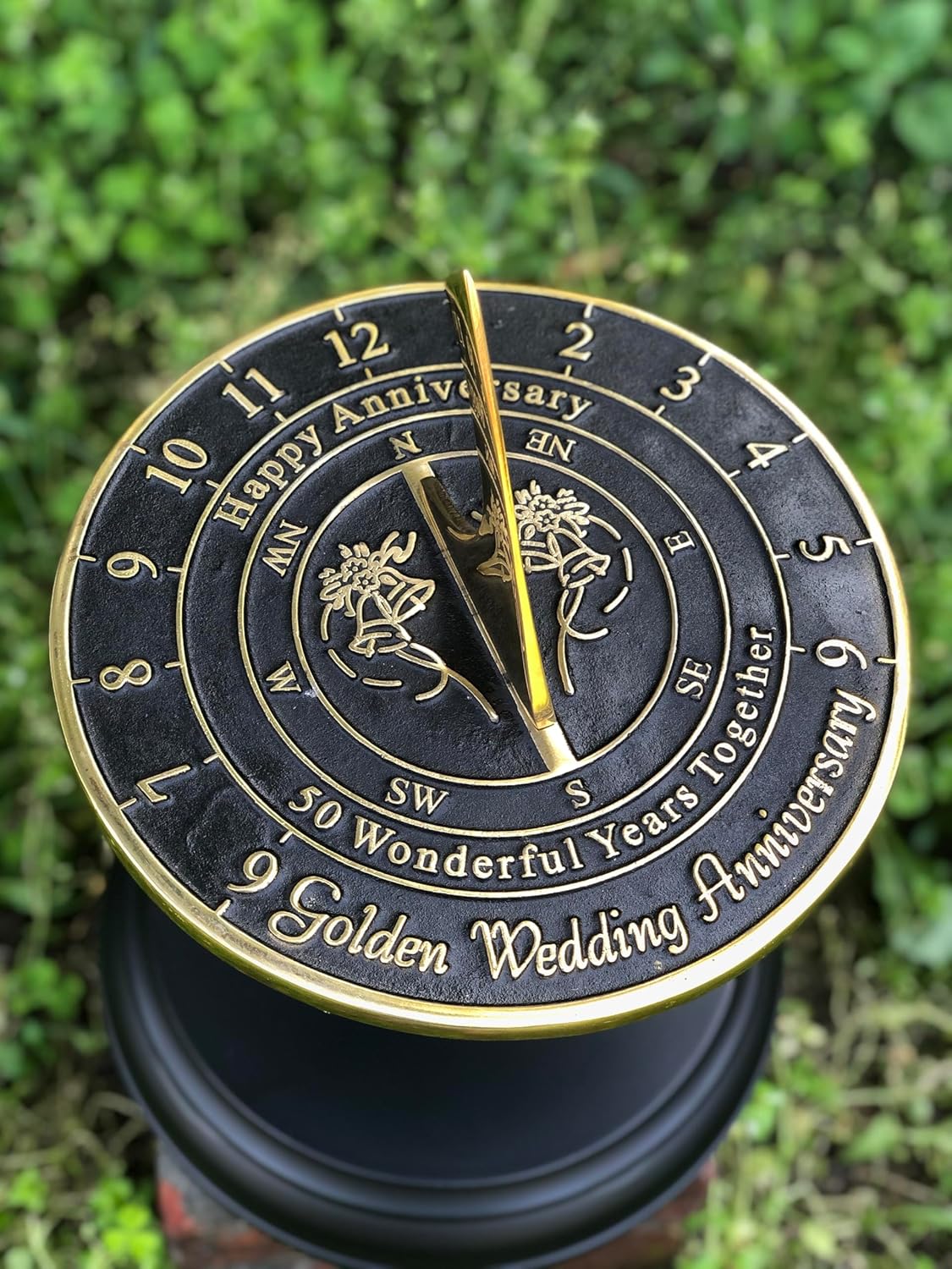 ARTIZANSTORE 50th Golden Year Wedding Anniversary Parents & Couples, Grandparents, Friends Or Celebration Unique Gift Idea Sundial Home Decor & Garden Decor