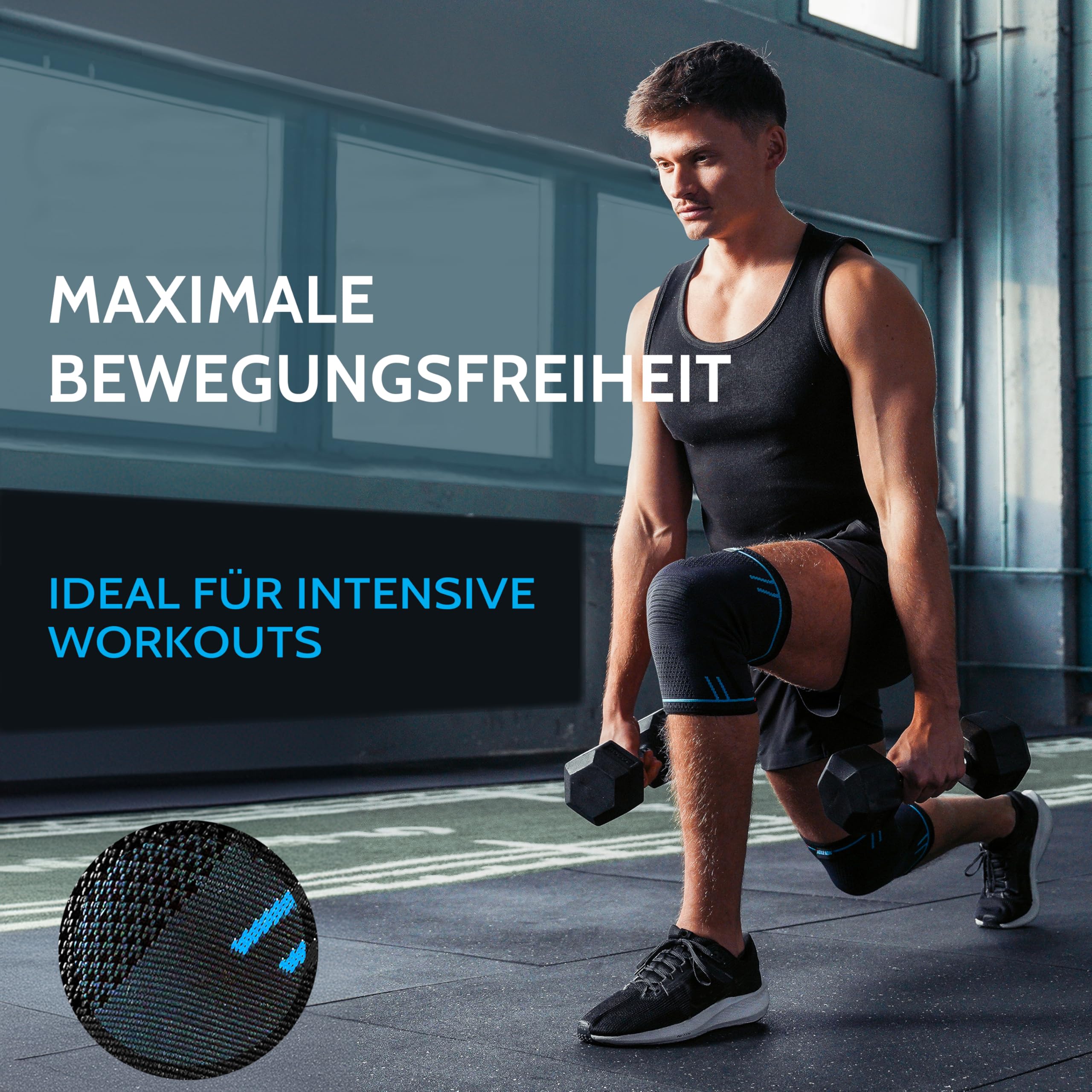 Kniebandage 2er Set Premium stabilisiert & schützt die Gelenke bei jeder Bewegung, Knie Bandage für Damen & Herren, rutschfeste & atmungsaktive Knee Pads, für jede Sportart
