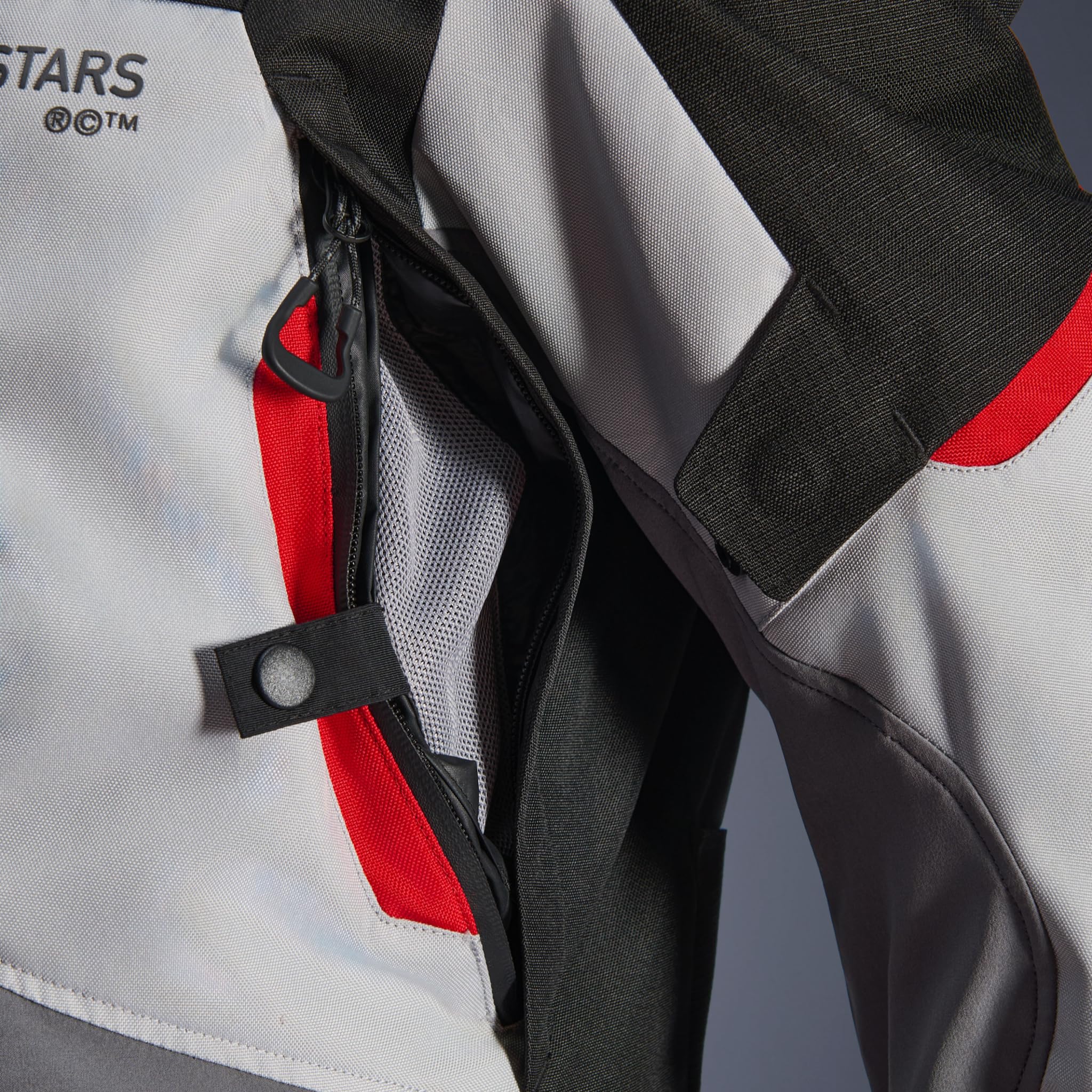 Alpinestars Andes V4 Drystar impermeabile Giacca tessile moto, grigio/rosso, 3XL
