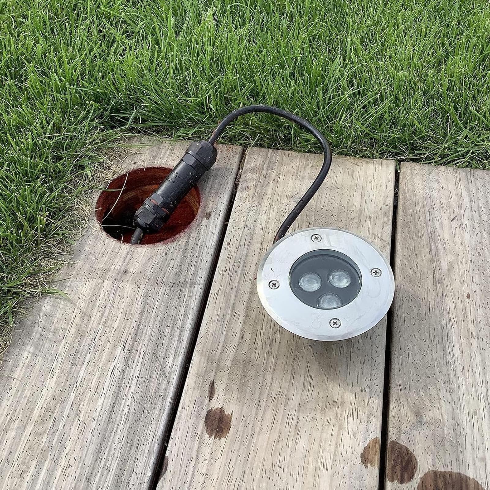 4 Luci LED da Terra per Esterni - Lampada da Terra Ultra Sottile da 3W, Faretto da Terra Impermeabile IP67, Adatto per Giardino, Esterni E Cortile(Yellow,3W(85-245V))