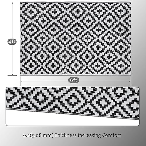 Miniatura 37 de SAND MINE - Alfombras reversibles, alfombra de pajillas de plástico, alfombra de área moderna, alfombra grande para suelo y exteriores, vehículos