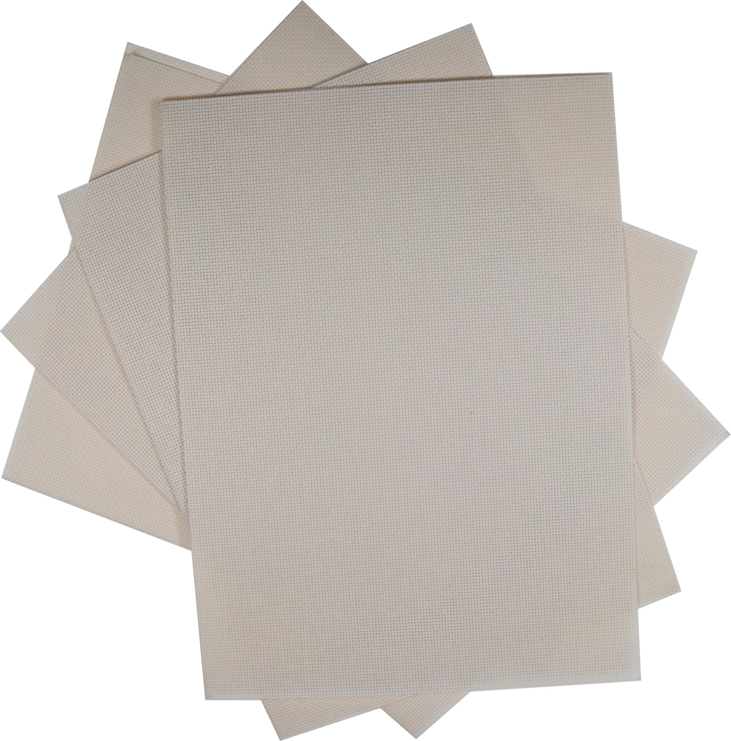 KCS 4/6 pc of 12" x 18" 30cmx45cm 16CT Counted Cotton Aida Cloth Cross Stitch Fabric (Ecru, 4 pc)