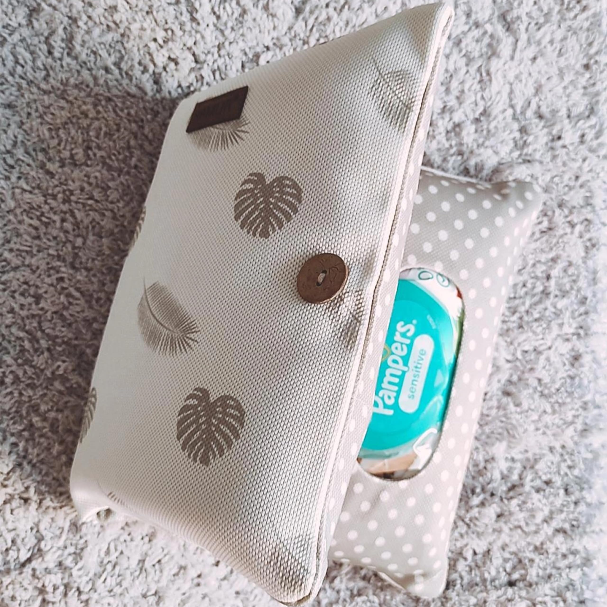 HAMUR HOME Sac a Couche de Bebe Sac a Langer pour À Cosmétiques 2in1 Lingettes & Accessories Petit Pochette Parfait comme Trousse de Soin de Voyage Pratique pour de Bebe