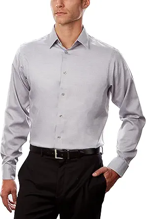 Calvin Klein Men's Dress Shirt Regular Fit Non Iron Stretch Solid