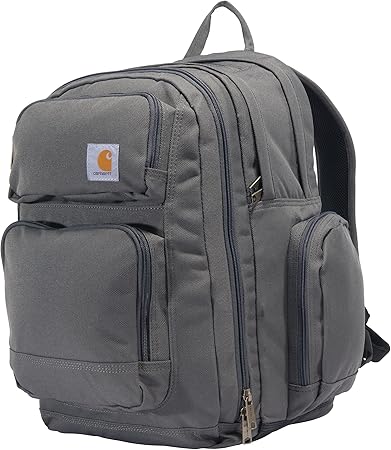 Carhartt 35L Triple-Compartment Backpack, Durable Pack with Laptop Sleeve and Duravax Abrasion Resistant Base, Gravel Carhartt 35L Triple-Compartment Backpack, Durable Pack with Laptop Sleeve and Duravax Abrasion Resistant Base, Gravel