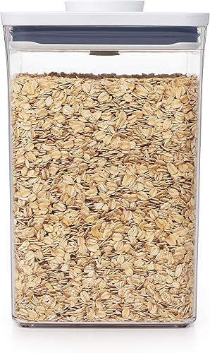 Miniatura 5 de OXO Good Grips - Juego de 3 recipientes pequeños cuadrados cortos POP de 3 piezas, blanco, gris, contenedor OXO Good Grips POP - Almacenamiento