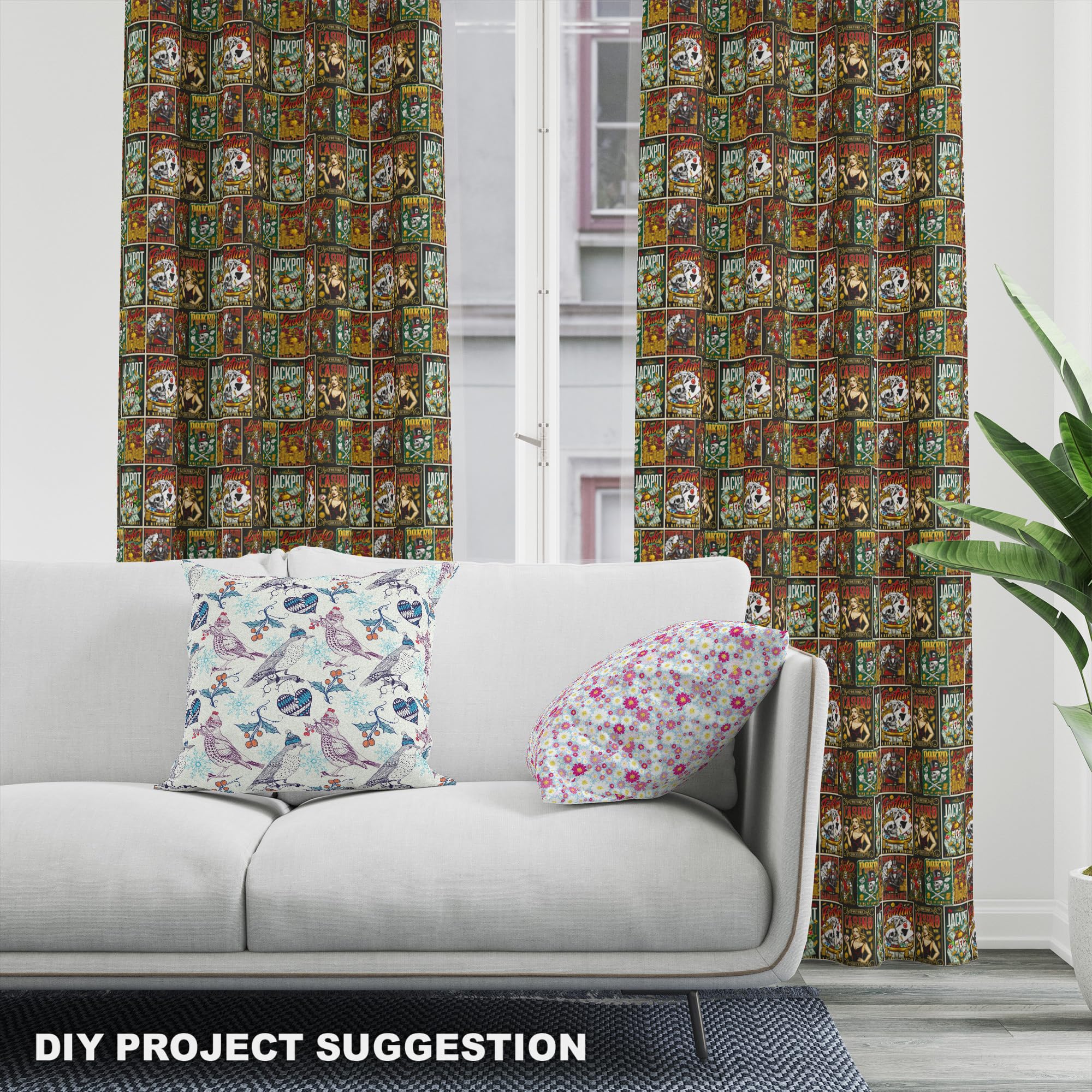 HEKO PANELS Tkanina velvet obiciowa drukowana, Kasyno, 3 metry 140 x 300 cm