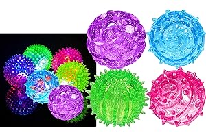 4 Lighted Rubber Balls with Bouncy Bonus Ball