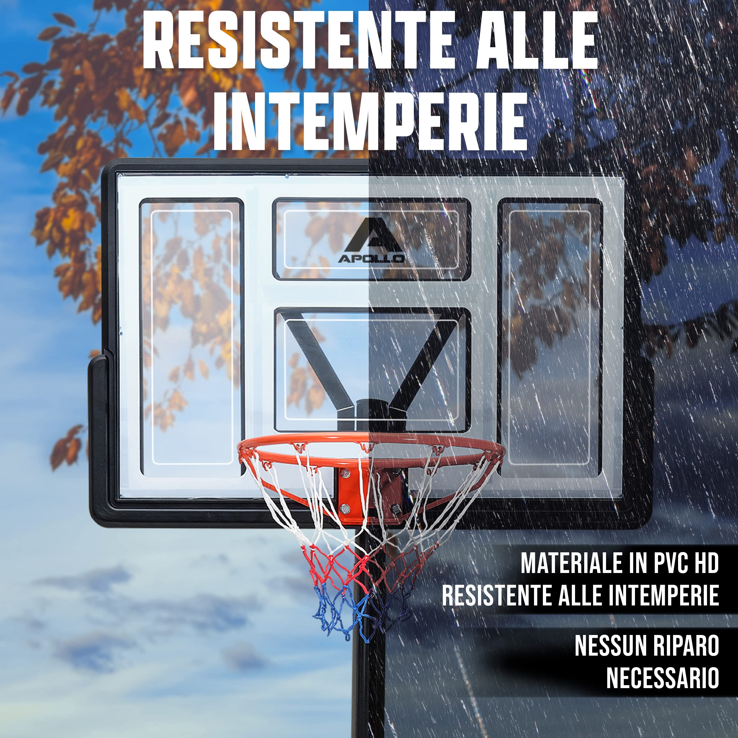 Canestro da Basket Portatile, Basket Supporto Regolabile in Altezza da