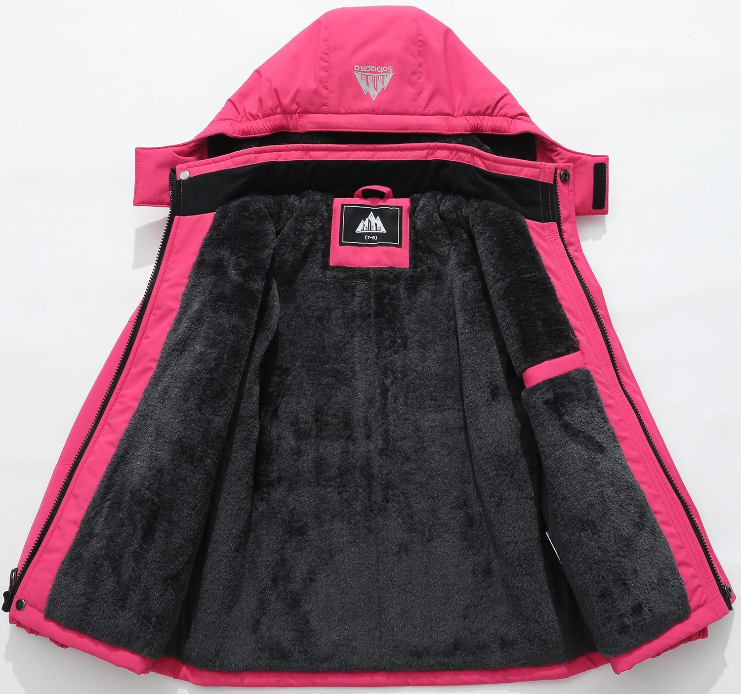 Kids Waterproof Ski Jacket Warm Winter Snow Coat Boys and Girls Fleece Hooded Snowboarding Jacket