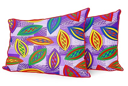 DreamVio Jute Fabric Printed Decorative Pillow/Throw/Cushion Covers for Living Room, Bed Room, Sofa,Chairs,Pillow Cases, Pillow Covers Set of 2, Size 12x18 Inches Style195