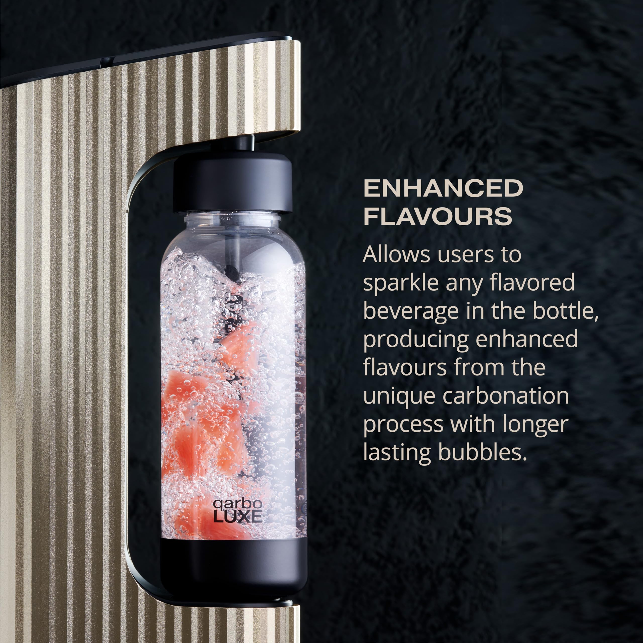 Twenty39 qarbo LUXE Machine à eau pétillante en métal de qualité supérieure – Gazéificateur de boissons gazeuses pour la maison, distributeur de boissons gazeuses et de seltz – Machine à gazéifier