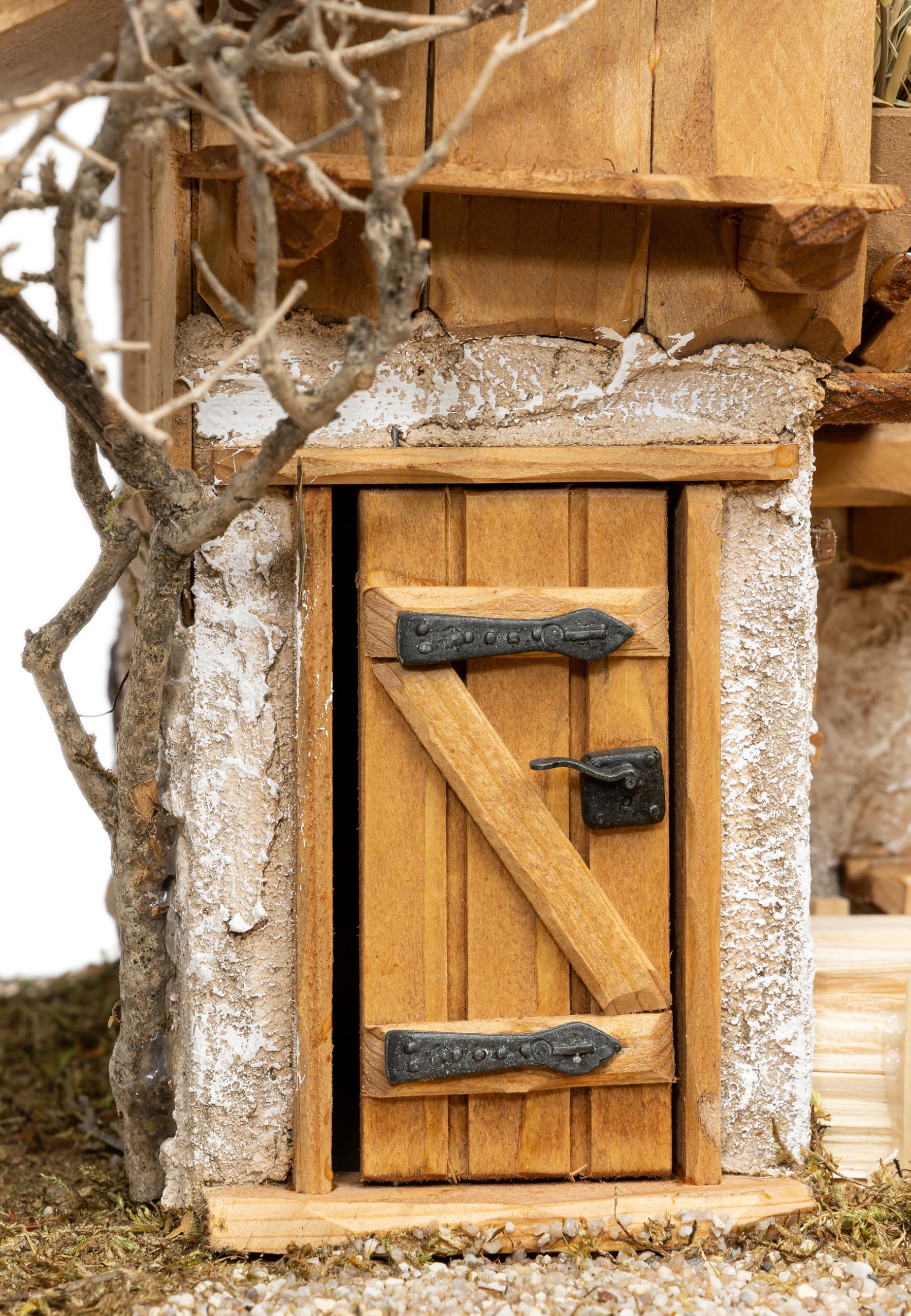 SIKORA Krippenstall 'Meran' Premium Weihnachtskrippe aus Holz traditionelle Krippe für Figuren - 2 Größen, Farbe/Modell:11cm Figuren - 80x39x34 cm
