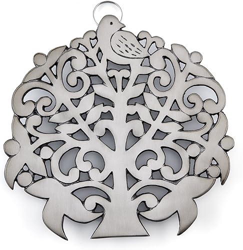 Viejo salvamanteles holandés, níquel satinado