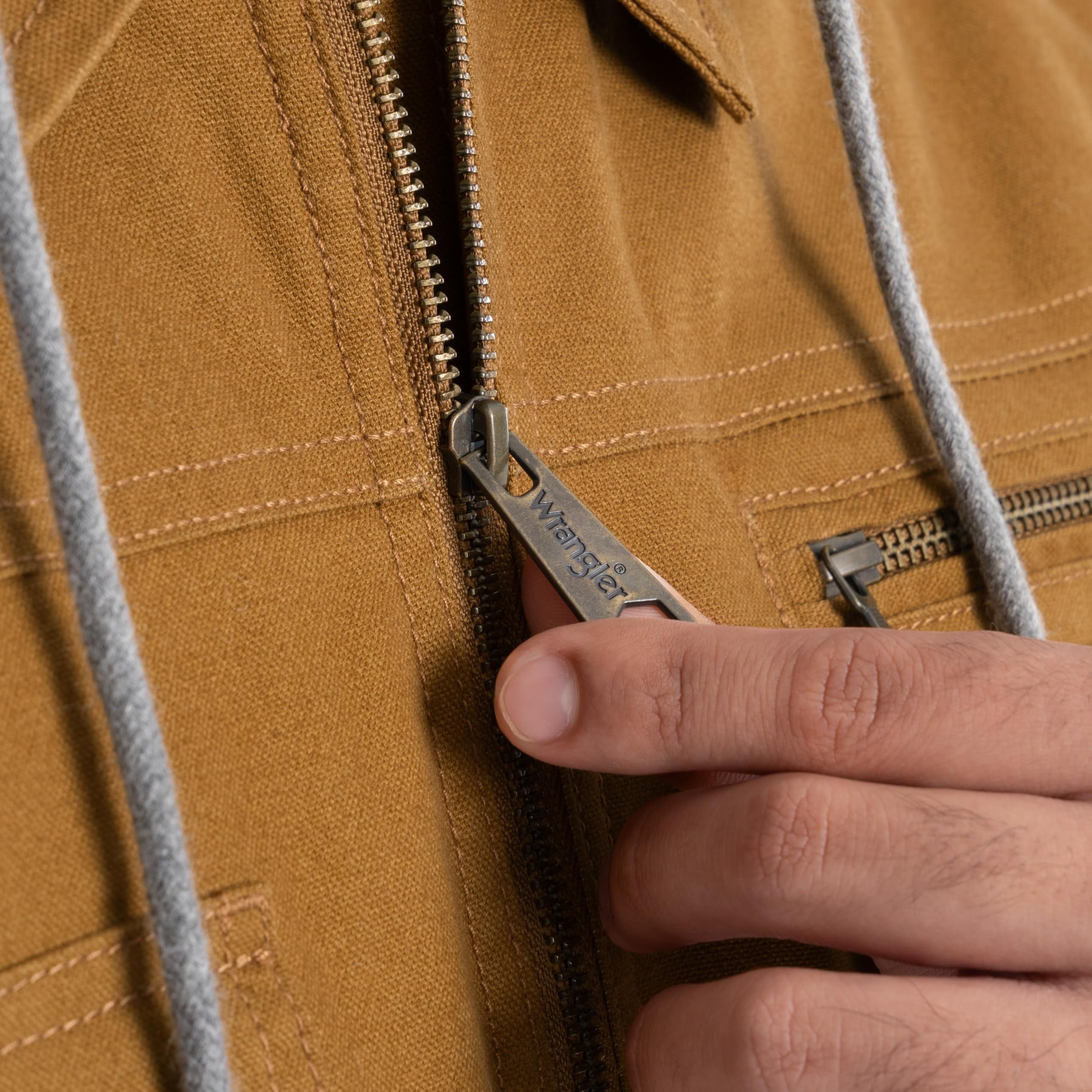 Wrangler Herren Gesteppte Gefütterte Jacke mit Sherpa-kapuze Jacke