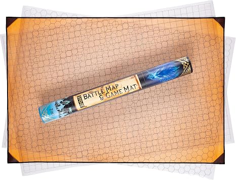 da Vincis Room 2-in-1 DND Battle Map and 3 Foot Rubber Game Mat | 36x24 inches with Dry Erase Square or Hex Grid to Combine with Printable Maps for DnD, TTRPGS, Board Games