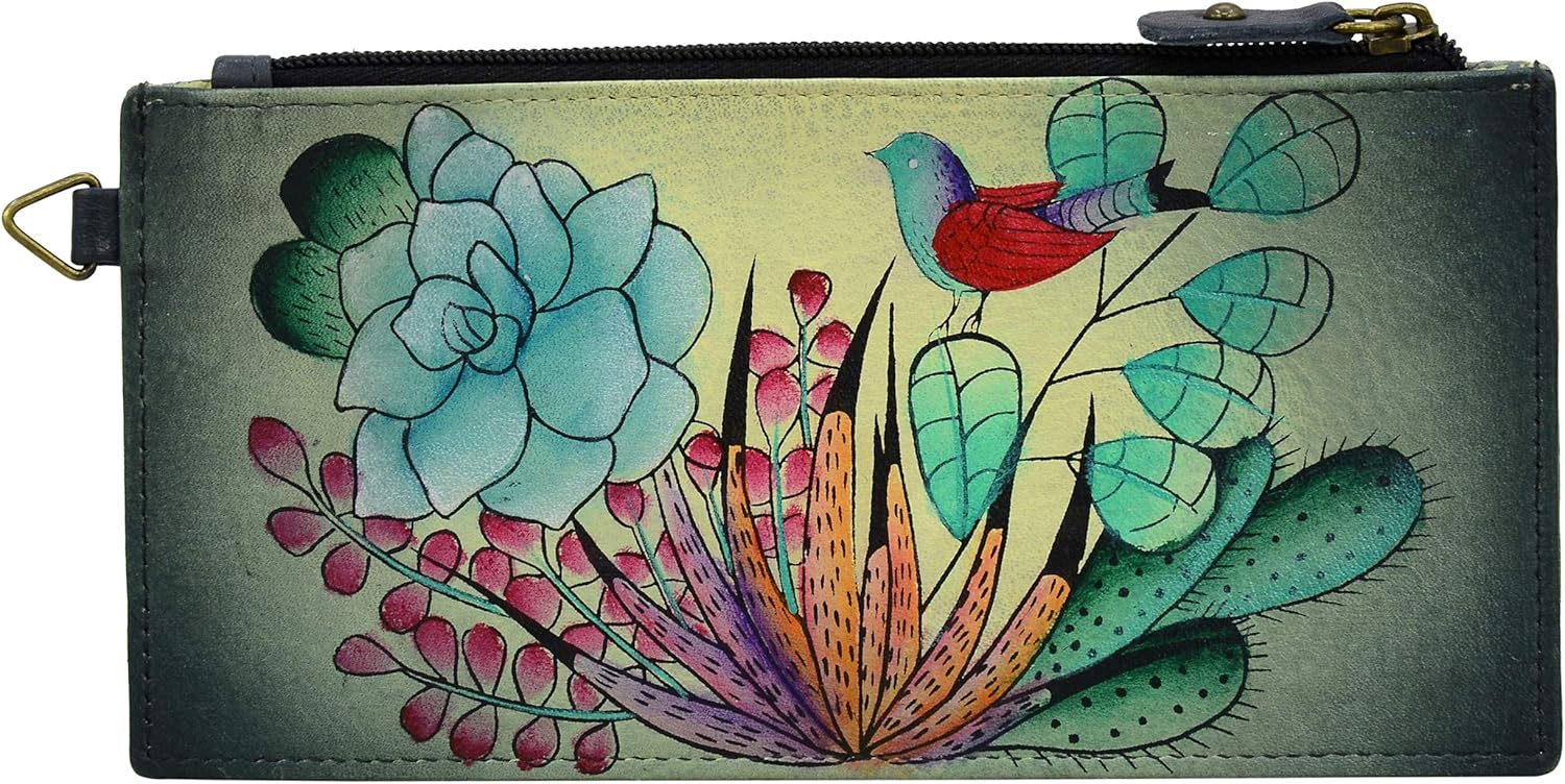 Anna by Anuschka Women's Hand Painted Genuine Leather Organizer Wallet | Hand Painted