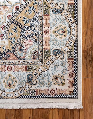 Miniatura 10 de Rugs.com Rabia Collection - Alfombra baja marfil de 5 x 8 pies, perfecta para dormitorios, comedores, salas de estar