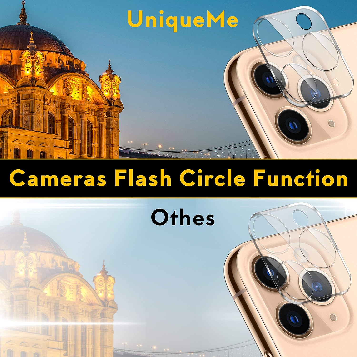 [ 1 Pack] UniqueMe Camera Lens Protector for iPhone 11 Pro/iPhone 11 Pro Max Tempered Glass [NEW VERSION]