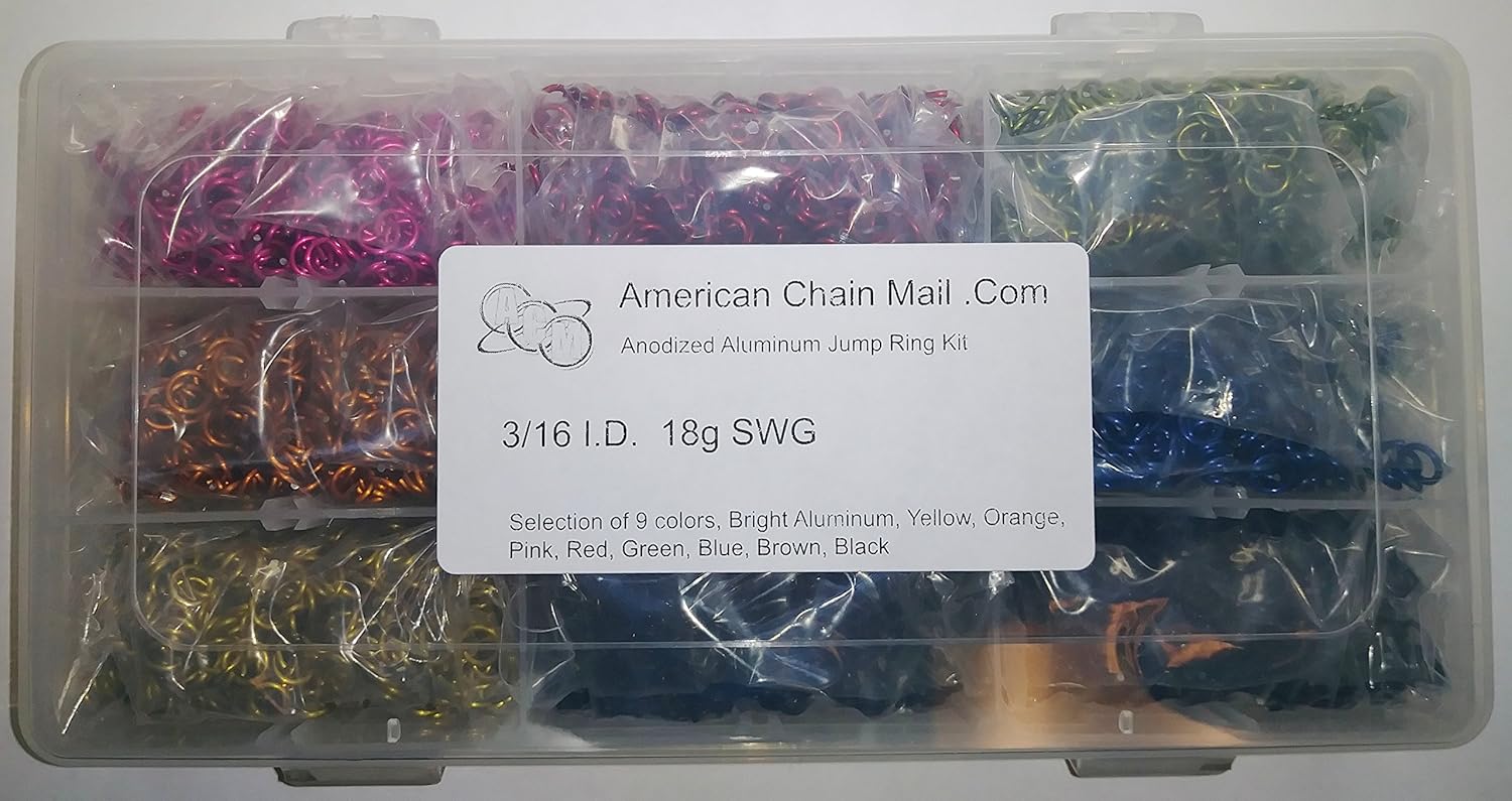 Jeweler Starter Kit Jump Rings Anodized Aluminum 3/16 18g American Chainmail