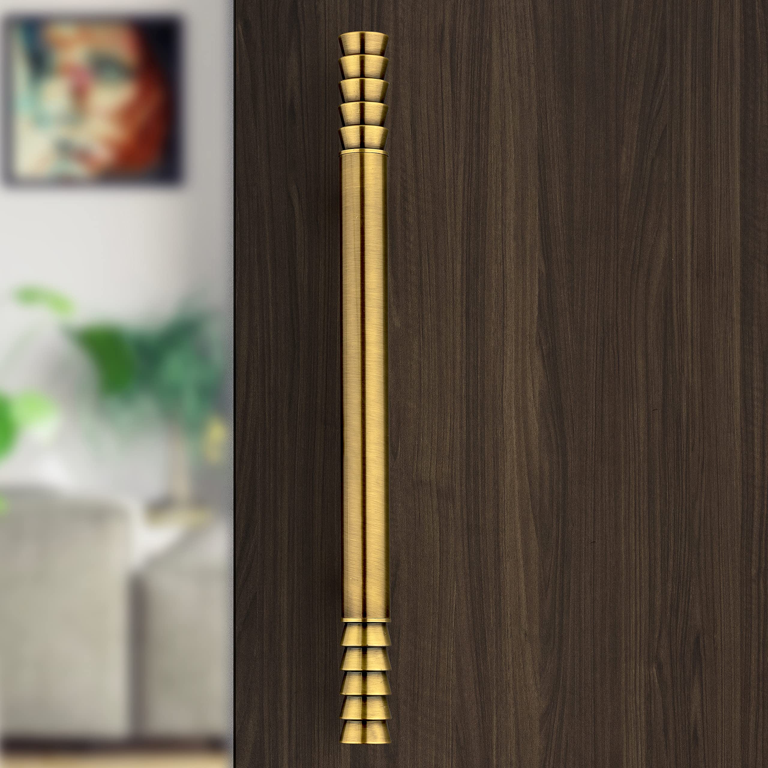 Plantex Heavy-Duty Golden Lotus 14 Inch Main Door Handle for Home/Glass & Wooden Door/Pull-Push Handle for Home/3 Years Warranty Pack of 1 (Brass Antique) 4