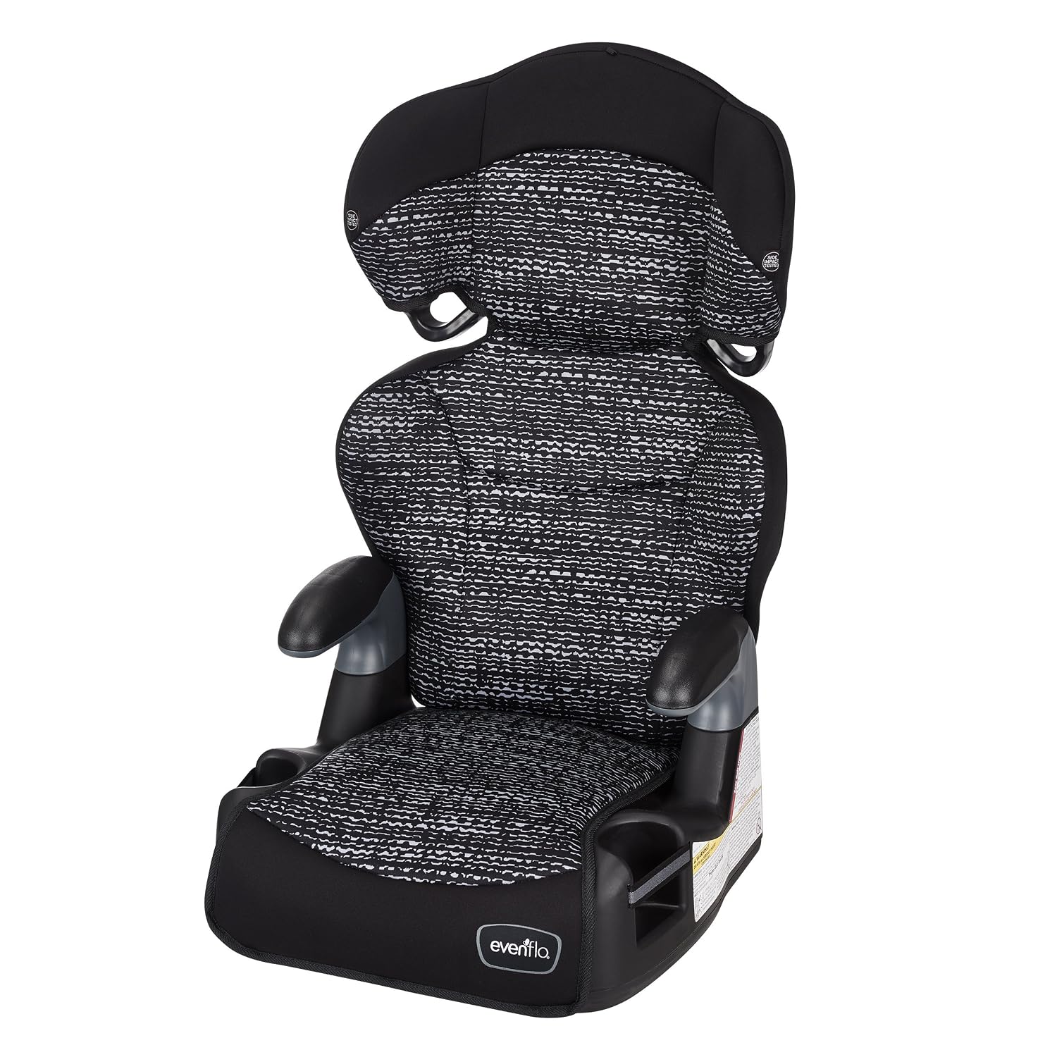 Evenflo Big Kid AMP High Back Booster Car Seat, Static Black
