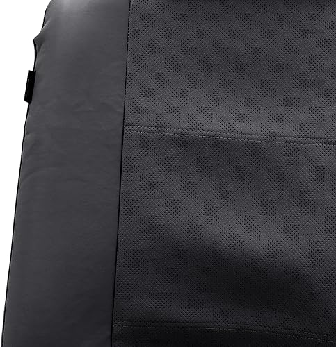 Miniatura 6 de Fundas de asiento FH-PU007114 para coche de cuero sintético lujoso compatibles con airbag con división trasera Negro