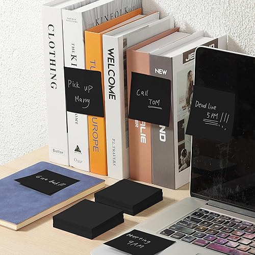 Miniatura 6 de Mr. Pen - Notas adhesivas, 12 blocs, notas adhesivas de 3 x 3 pulgadas, notas adhesivas negras, notas adhesivas, blocs de notas adhesivas, notas