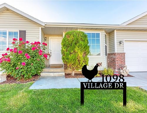 Vista 107 de Custom House Number Address Sign Personalized Metal Address Plaque Personalized Metal Sign Personalized Metal Outdoor Address Name Sign Outdoor Sign