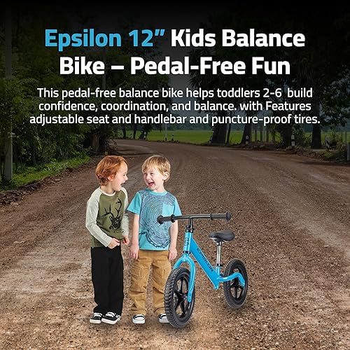 Miniatura 2 de Epsilon Bicicleta de equilibrio para niños de 2 a 6 años con manubrio y asiento ajustables, aprendizaje temprano, pedal de empuje, bicicleta de