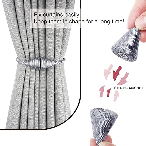 Miniatura 2 de Paquete de 2 alzapaños magnéticos para cortinas, modernos hechos a mano, cortinas decorativas, sujetadores de tejido para decoración de ventana,