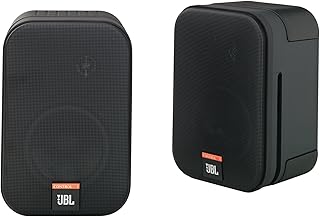 JBL Control One Rugged 2-Way 100mm (4") Bookshelf Satellite Audio Monitor Speakers (Pair) - Black Chrome