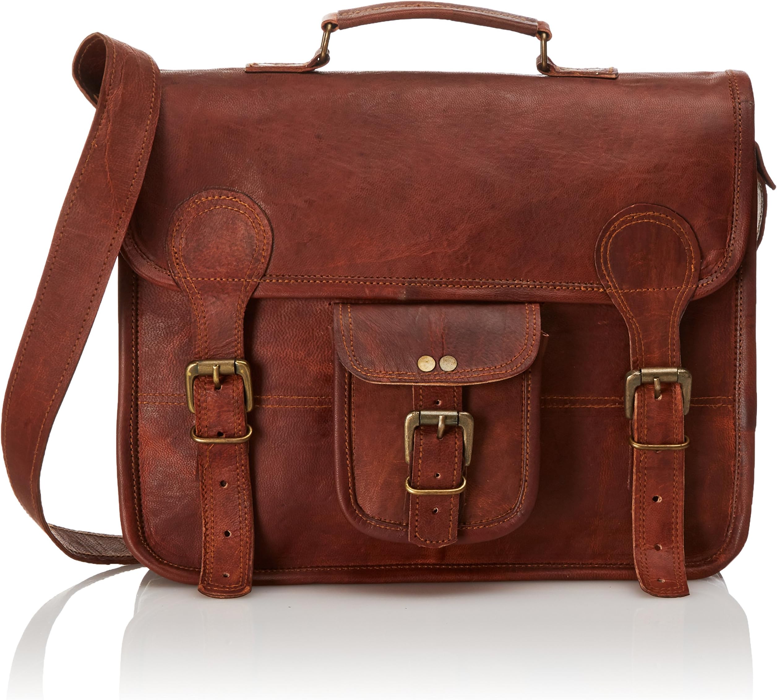 COOL STUFF Genuine Leather Messenger Bag Leather Satchel School college Women Purse Handbag Everyday Satchel Shoulder Bag
