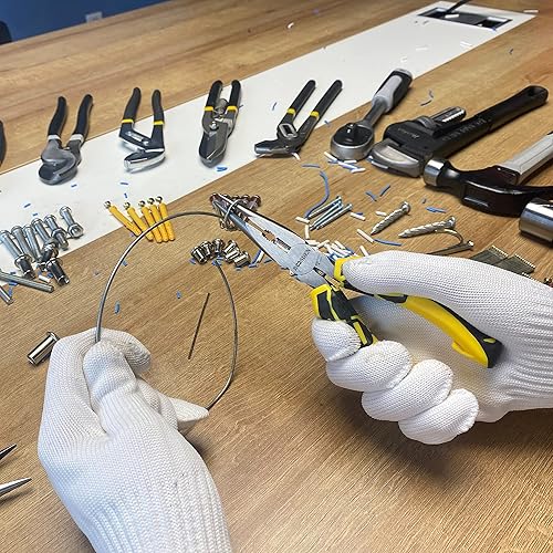 Miniatura 8 de BOOSDEN Alicates de punta de aguja de 8 pulgadas con cortadores laterales, alicates de punta larga de precisión con cortadores de alambre, alicates