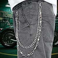 Vista 33 de Cadenas punk unisex para pantalones, cadenas de cinturón de alta resistencia, pantalones de hip hop, cadena de jeans con cierres de langosta