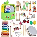 Stoie\'s Musical Toys for Toddlers, Wooden Percussion Instruments Toy for Kids Baby Preschool Educational Musical Toys Set for Boys and Girls with Storage Bag