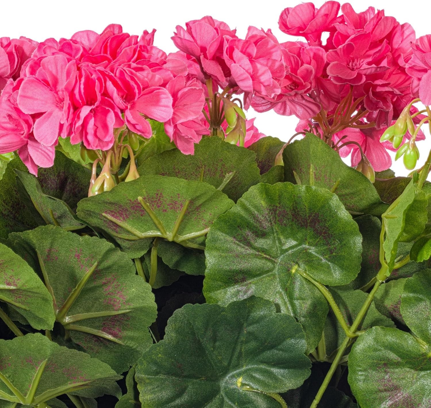 Vickerman Everyday Artificial Pink Geranium Bush 17.5" Long - Premium Faux Floral Decor for Wedding or Everyday Arrangements - Maintenance Free Flowers