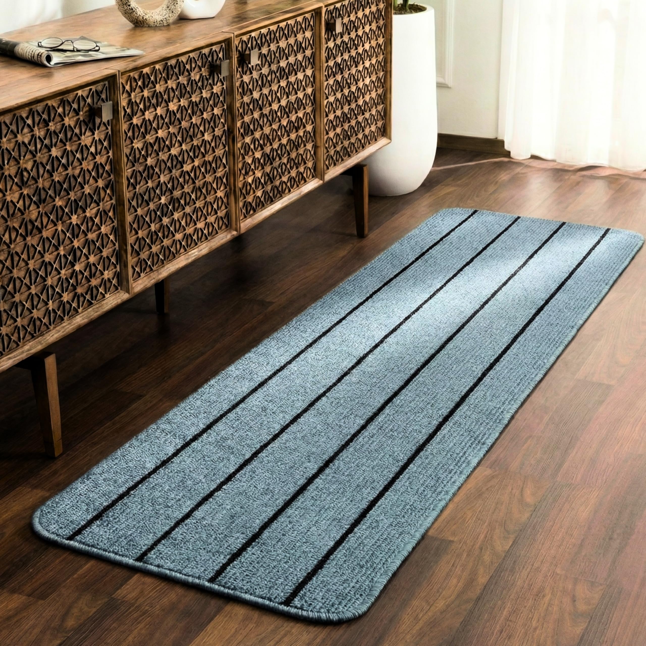 Saral Home PP Runner (Blue, Turquoise, 43x120 cm)