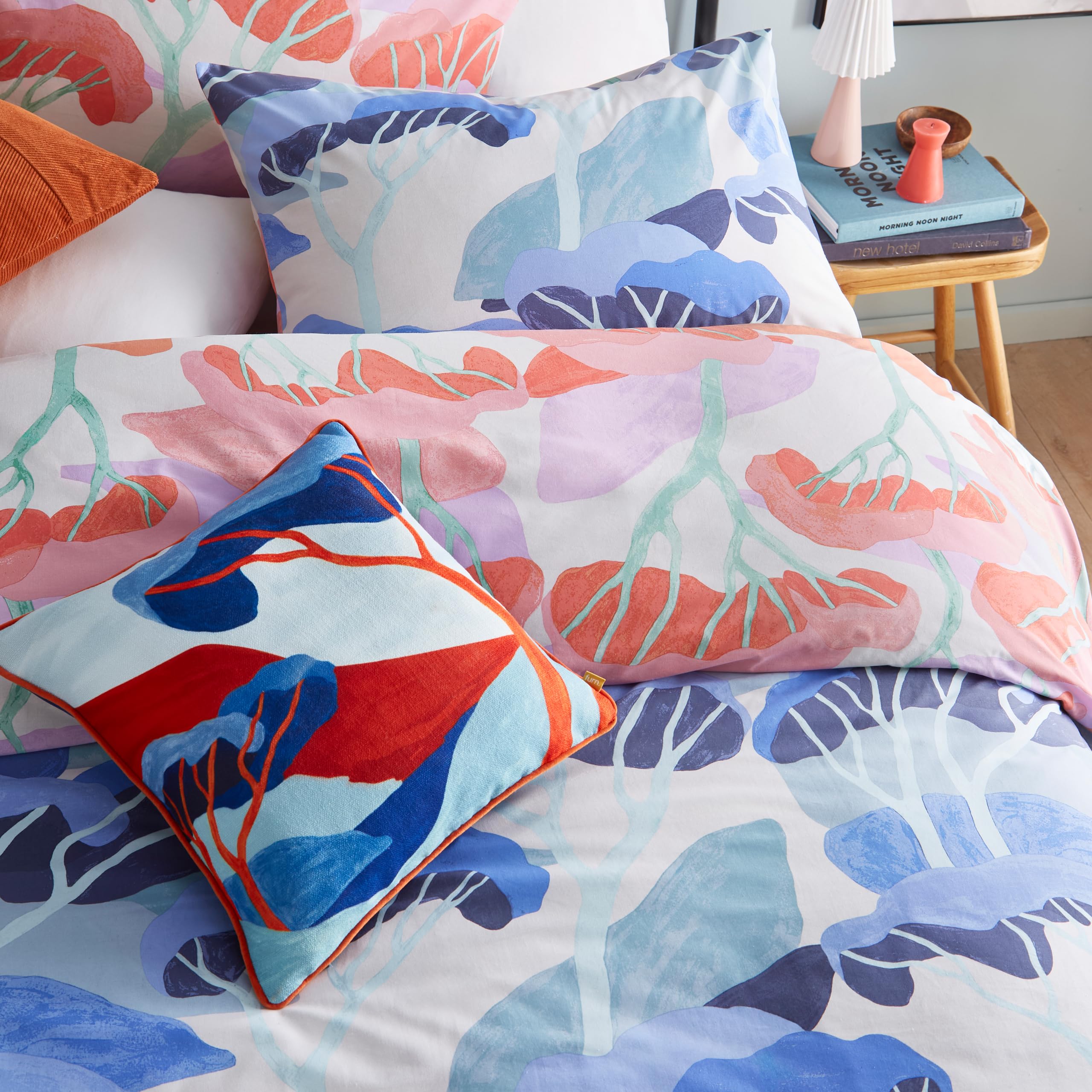 furn. D'Azure Abstract Tree Duvet Cover Set, Multicolour, Super King - Image 2