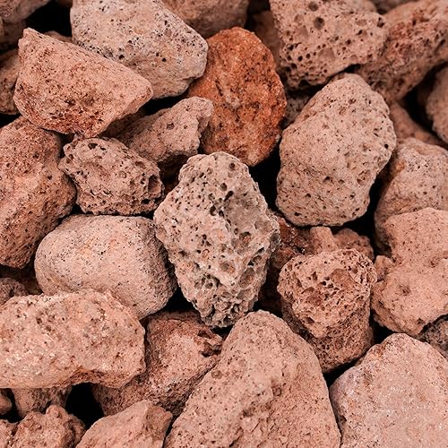 Miniatura 4 de Onlyfire Red Lava Rock - Piedras volcánicas de lava de 10 libras para chimeneas de interior y exterior parrillas de gas y paisajismo 03-06 pulgadas