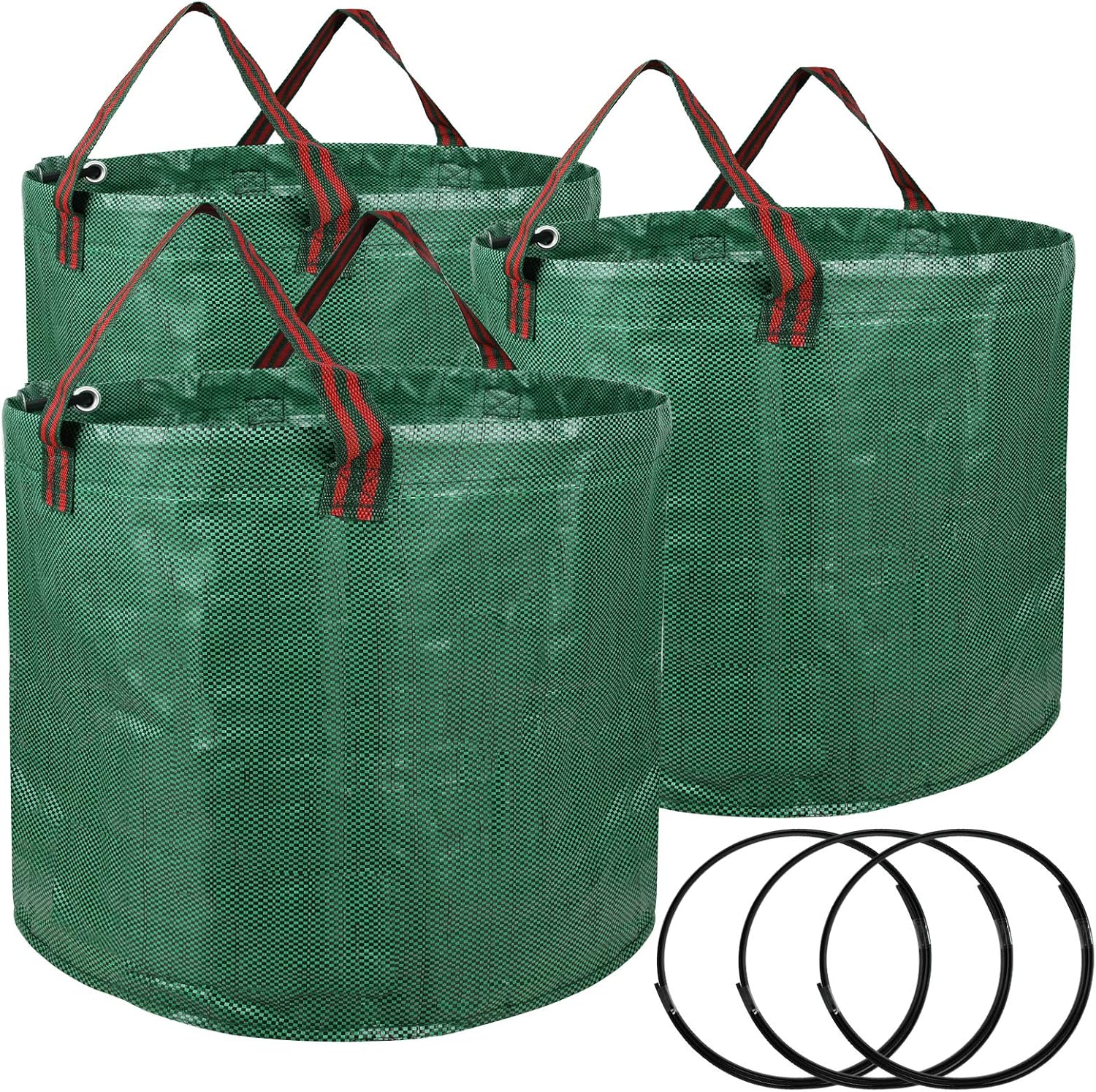 iPower LGWBAG16X3 3-Pack 16-Gallon Reusable Garden Waste Bags for Patio, Yard, Trash Can, Laundry Container : Patio, Lawn & Garden