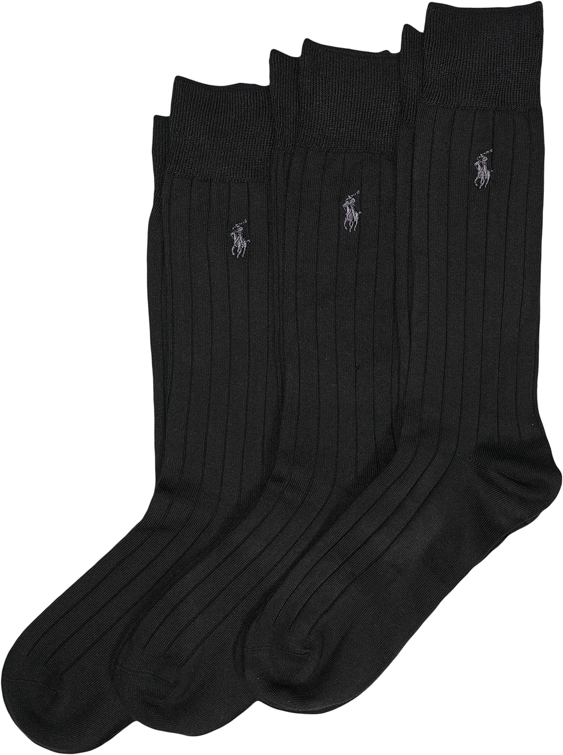 Men's Super Soft Ribbed Dress Crew Socks (3-Pack)