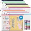 JARLINK A3 Mesh Zipper Pouch, Extra Large Waterproof File Bags, 12 Pcs | 12 Colors Waterproof Zipper Bags for Office Supplies, Puzzles, Board Games, School, Travel Accessories & Craft Projects