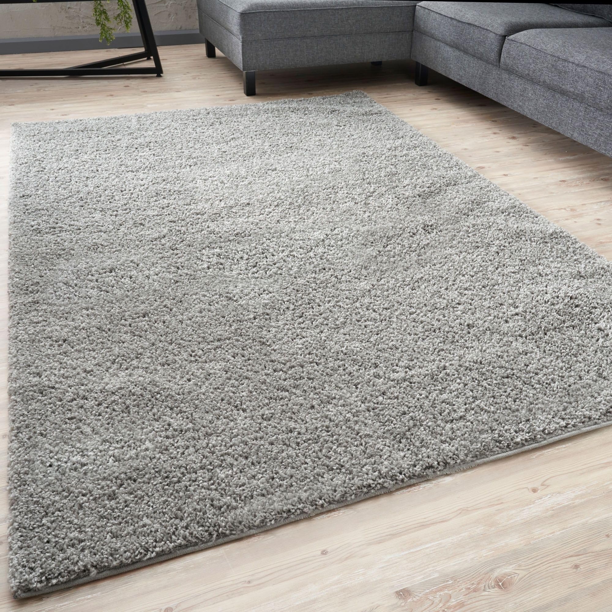 THE RUGS Living Room Rug - Shaggy Soft And Elegant Carpets For The Bedrooms And Kitchen, Easy To Clean, Many Different Sizes (240x340 cm, Grey)