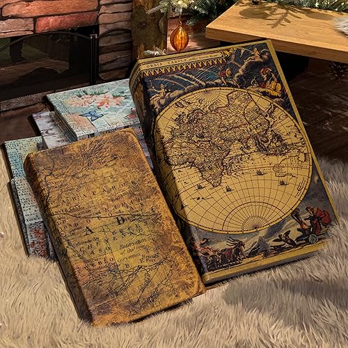 Juego de 2 cajas decorativas para libros, cajas de almacenamiento de recuerdos con forma de libro, caja de almacenamiento con forma de libro, cajas
