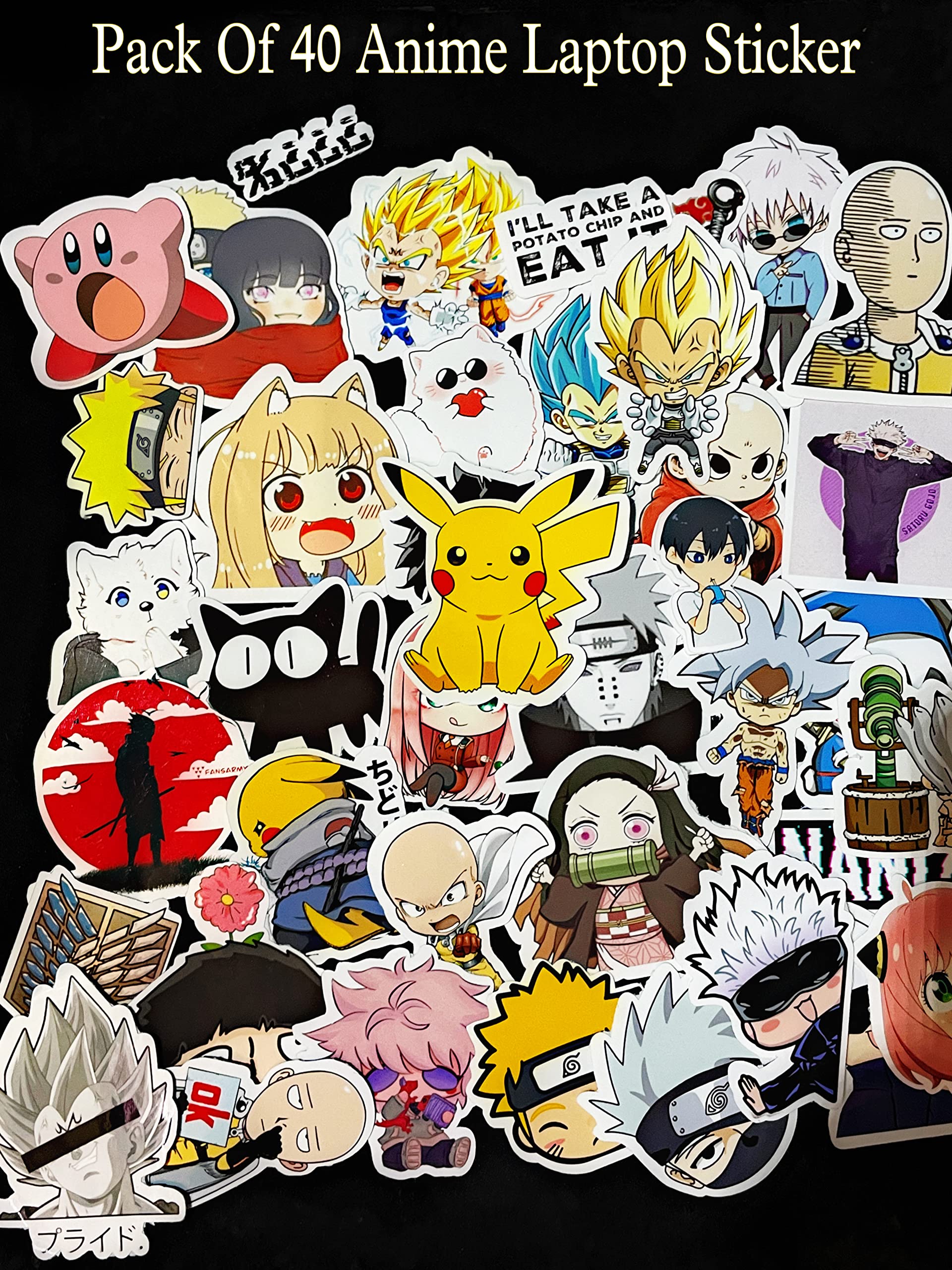 Sticker Fever - 40 Cute Anime Laptop Stickers for Anime Lovers/Naruto/Saitama/Gojo/Goku etc. (Pack of 40) (B0C4HTQF4M) Amazon Price History, Amazon Price Tracker