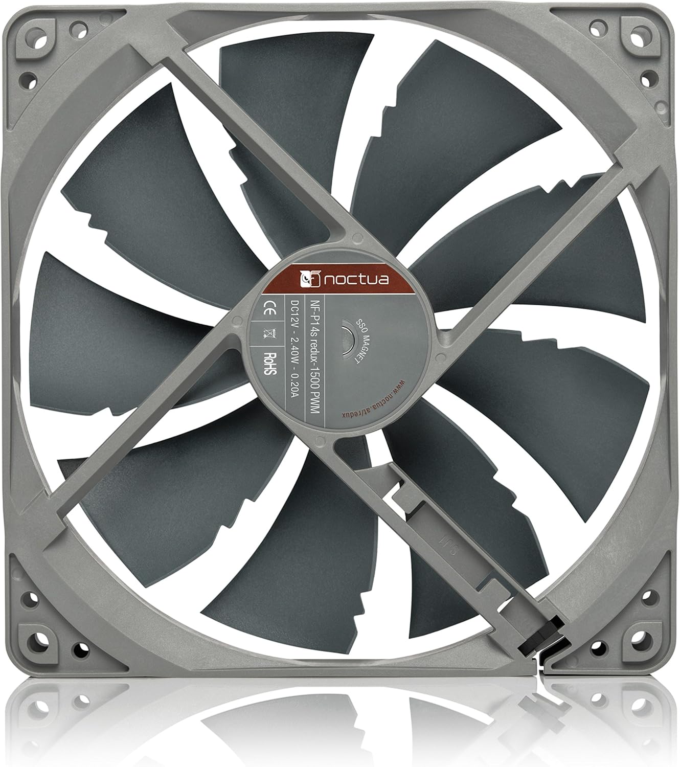 Noctua NF-P14s redux-1500 PWM, High Performance Cooling Fan, 4-Pin, 1500 RPM (140mm, Grey) : Electronics