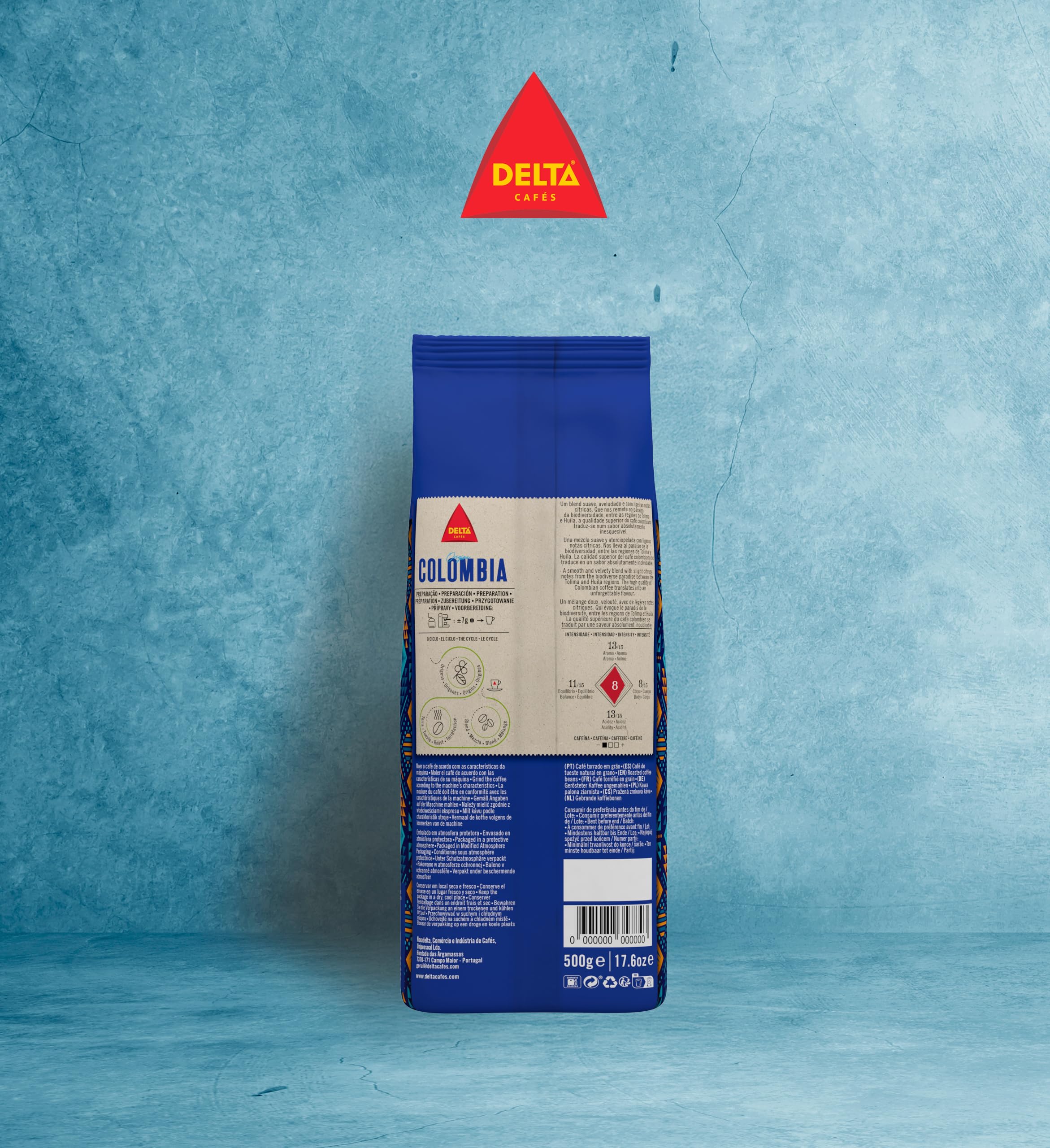 Delta Cafés Origen Colombia - Café en Grano - Notas Suaves y Aterciopeladas con Leves Matices Cítricos - 500 g